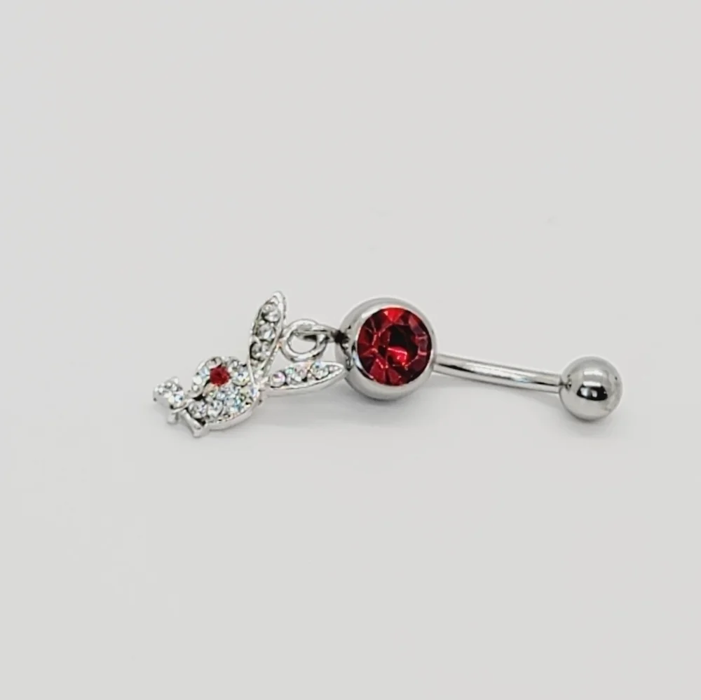 Sterling Silver Belly Ring playboy bunny